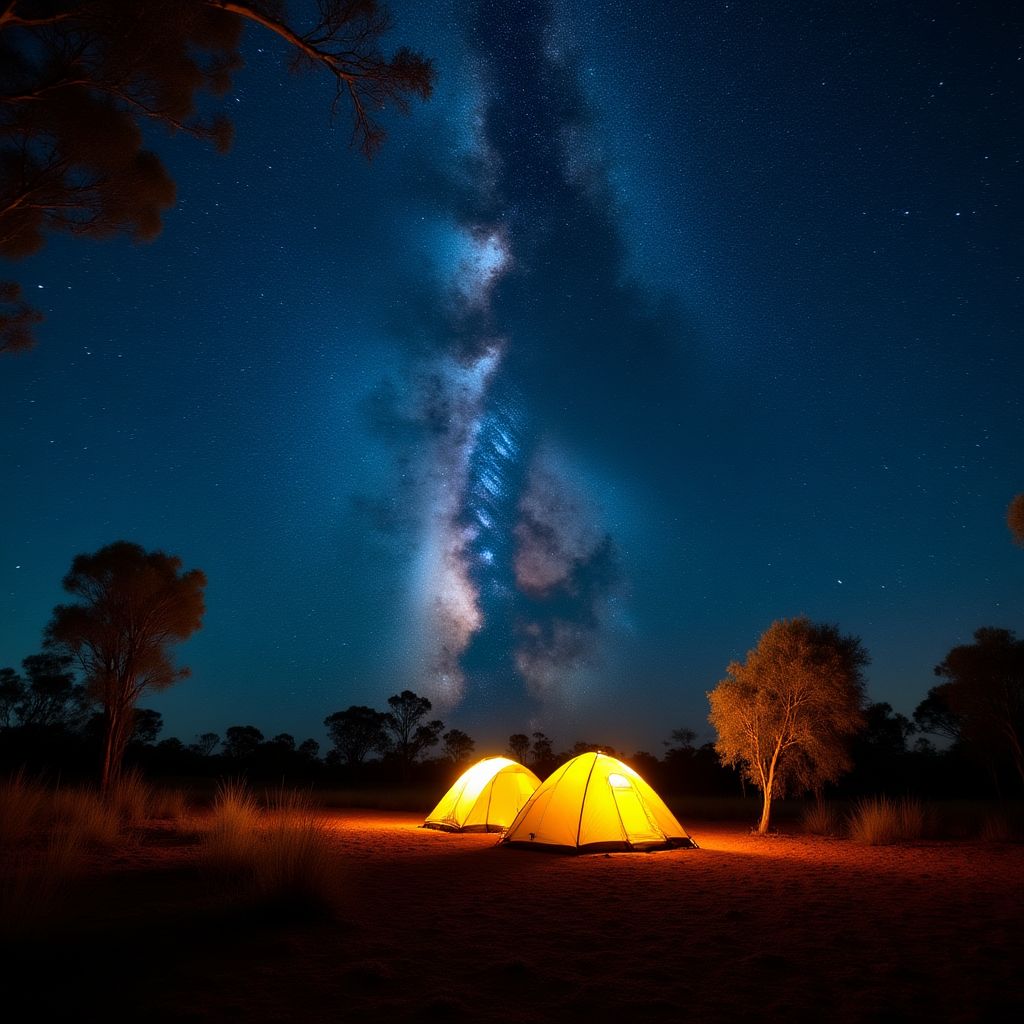 Camping under stars in Outback